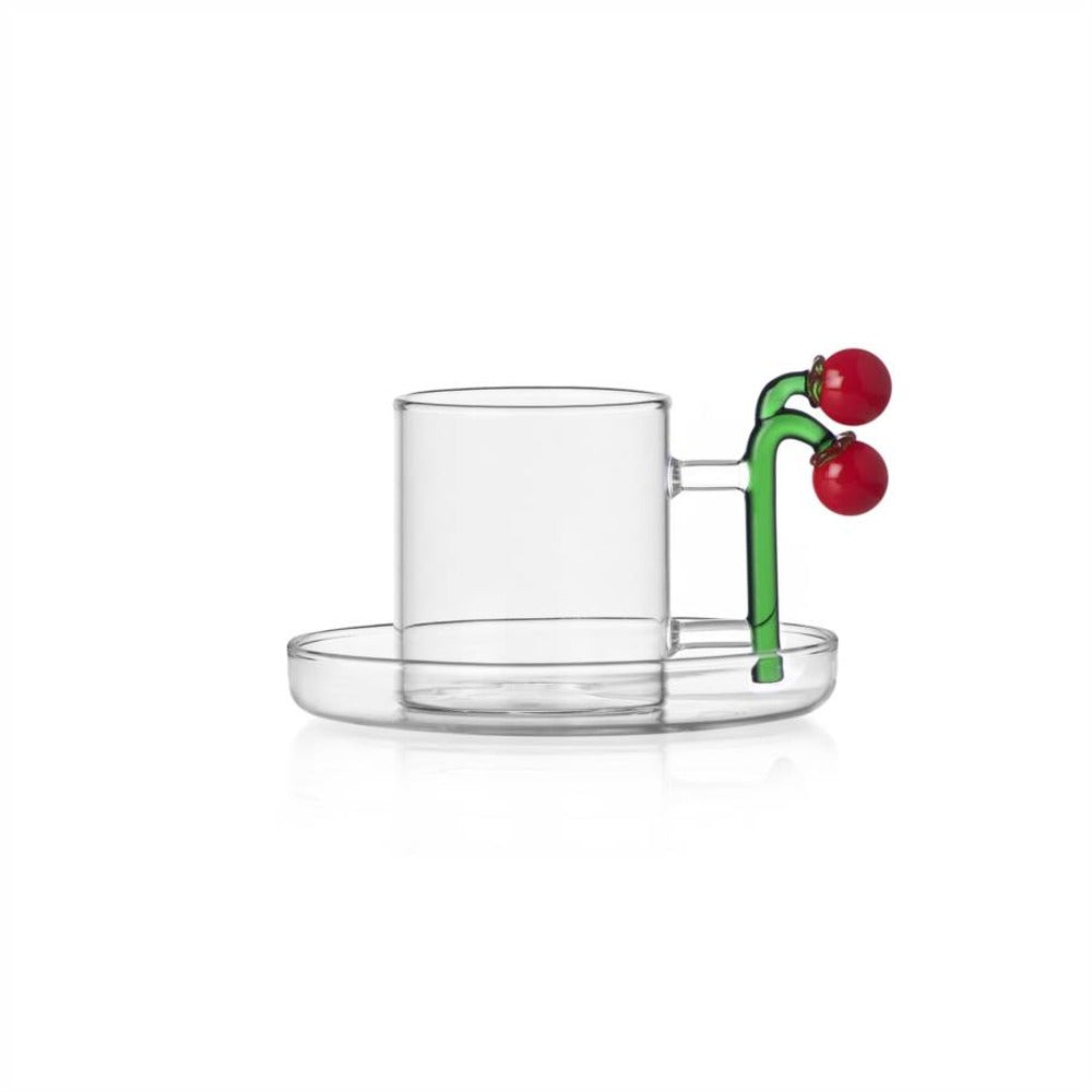 30 cl - Ichendorf Vegetables Tazza Caffè Con Piattino In Vetro Borosilicato