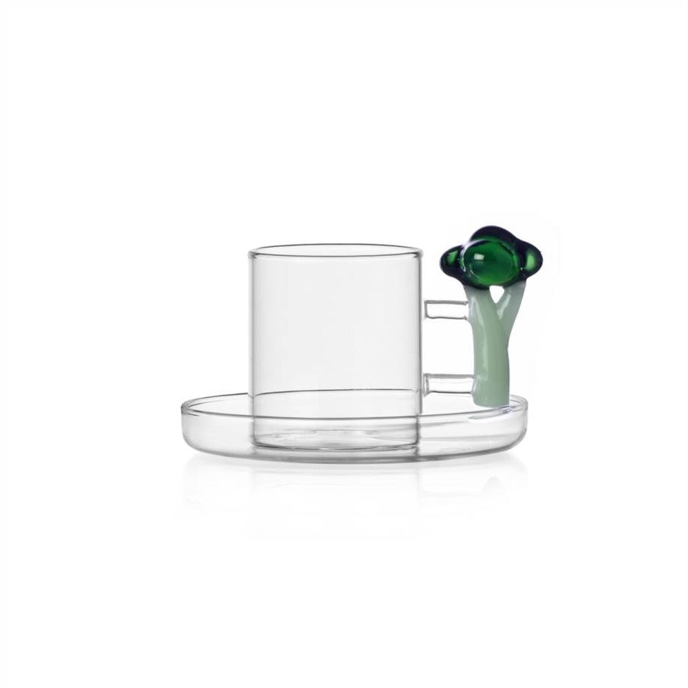 30 cl - Ichendorf Vegetables Tazza Caffè Con Piattino In Vetro Borosilicato