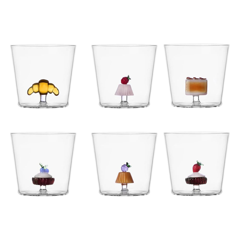 30 cl - Ichendorf Pâtisserie Tumbler Bicchiere Acqua In Vetro Borosilicato - Set 6 Pz