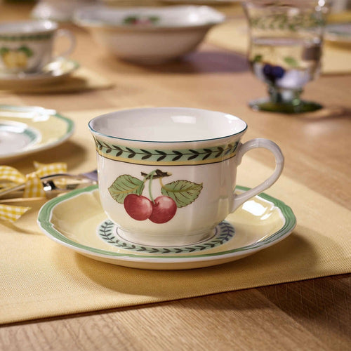 17 cm - Villeroy & Boch French Garden Fleurence Piattino Tazza Cappuccino In Porcellana Premium - Set 6 Pz