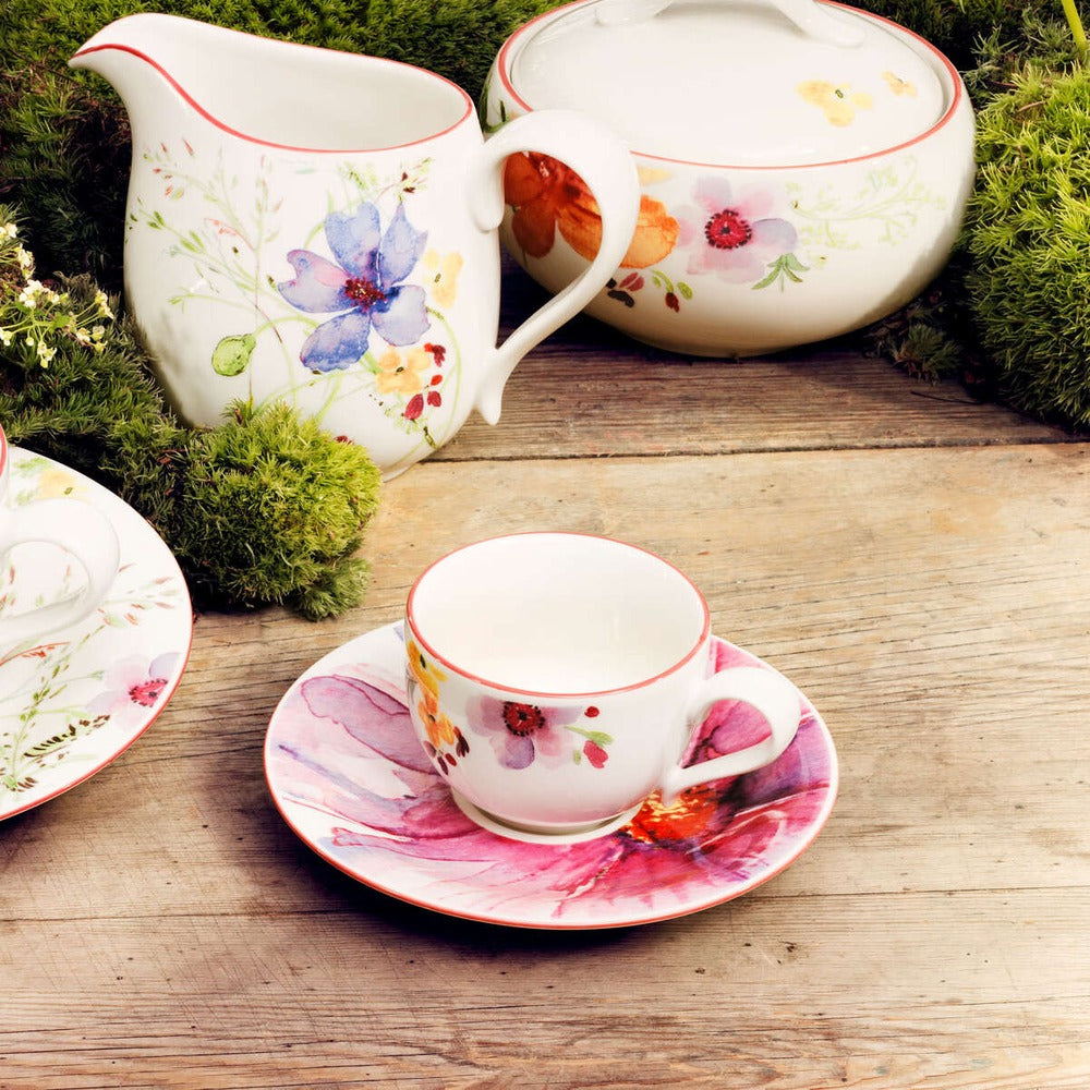 12 cm - Villeroy & Boch Mariefleur Basic Piattino Tazzina Caffè In Porcellana Premium - Set 6 Pz