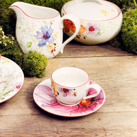 12 cm - Villeroy & Boch Mariefleur Basic Piattino Tazzina Caffè In Porcellana Premium - Set 6 Pz