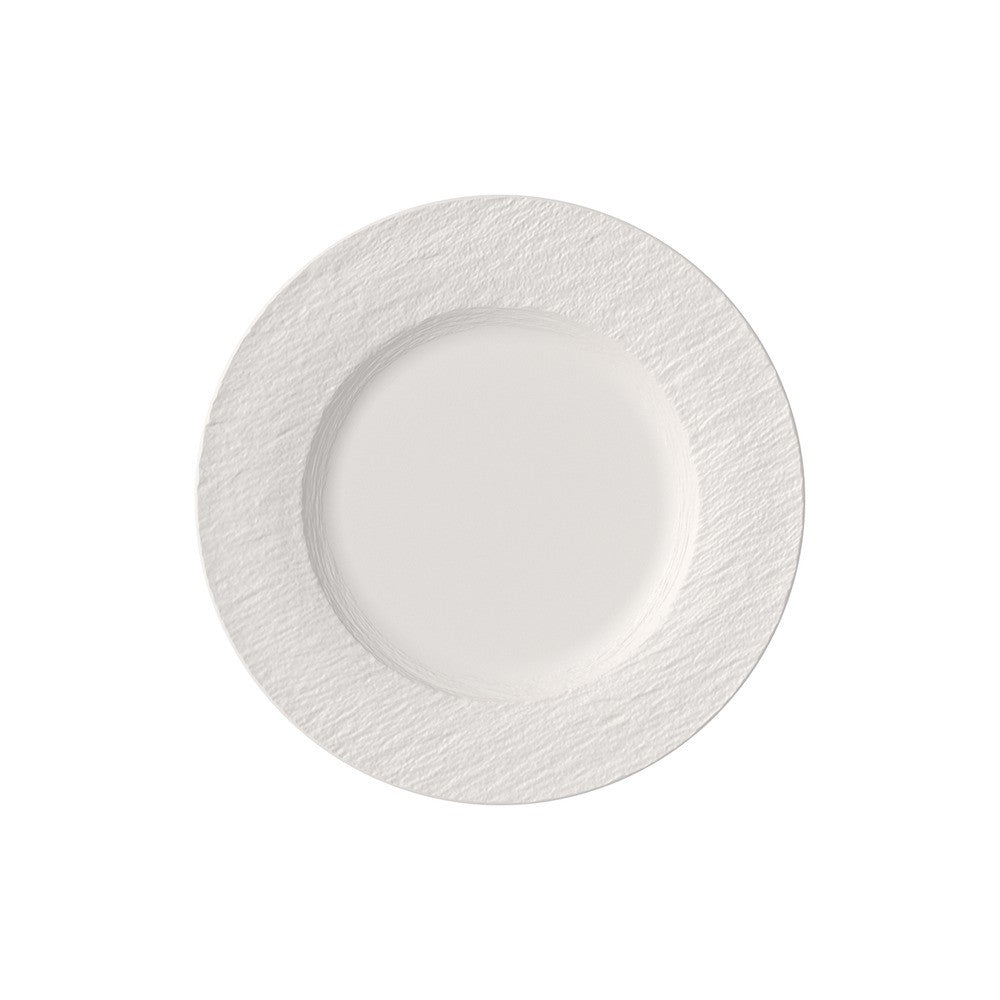 27.1 cm - Villeroy & Boch Manufacture Rock Blanc Piatto Piano In Porcellana - Set 6 Pz