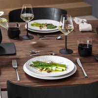 25 cm - Villeroy & Boch Manufacture Rock Blanc Piatto Piano In Porcellana - Set 6 Pz