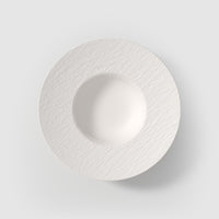 28 cm - Villeroy & Boch Manufacture Rock Blanc Piatto Pasta In Porcellana - Set 6 Pz