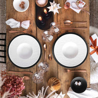 28 cm - Villeroy & Boch Manufacture Rock Blanc Piatto Pasta In Porcellana - Set 6 Pz