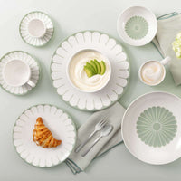 24 cm - Fleur Suppenteller Aus Premium-Porzellan Set 6 Stk
