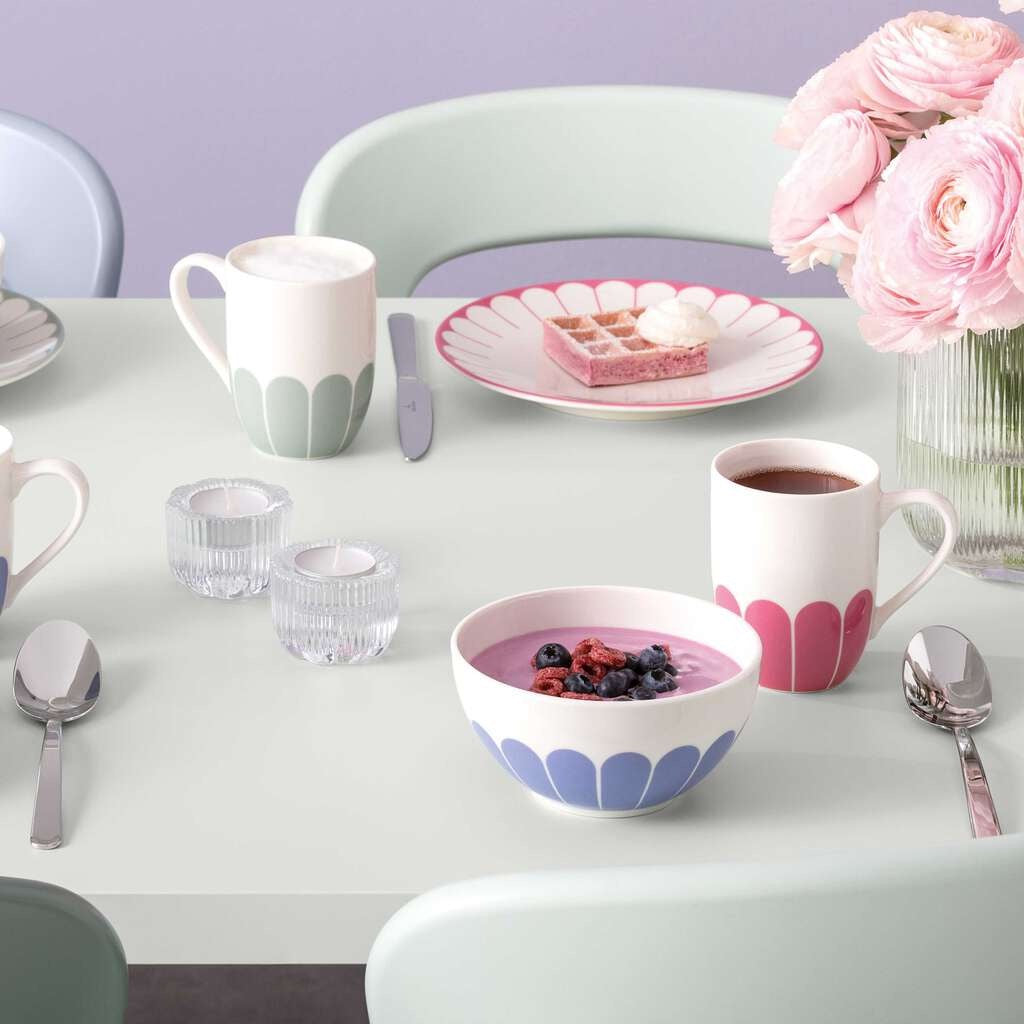 29 cl - Villeroy & Boch Fleur Tazza Cappuccino In Porcellana Premium Set 6 Pz