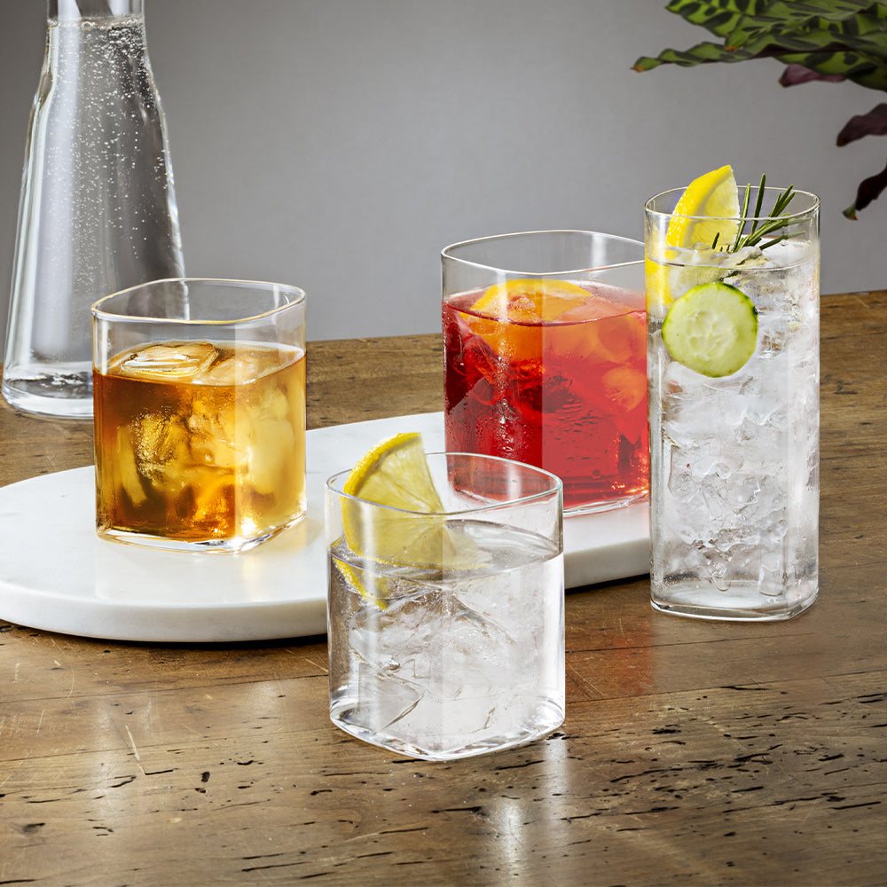 42.5 cl - Bormioli Luigi Top Class Square Bicchiere Whisky DOF In Vetro Set 6 Pz