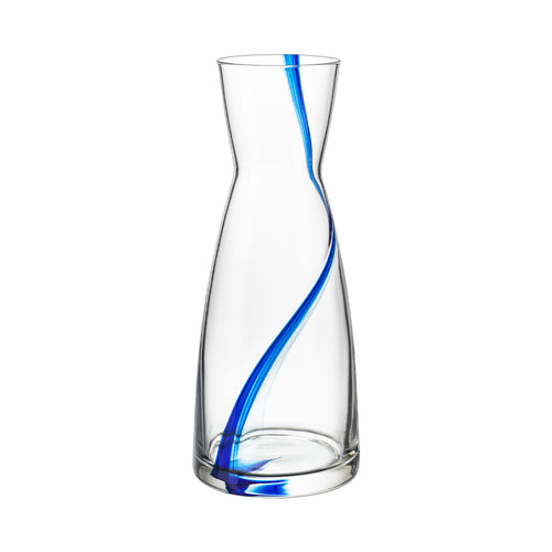 107.5 cl - Bormioli Rocco Stria Blu Caraffa Acqua In Vetro - Set 6 Pz