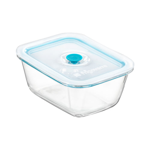 18x14 cm - Bormioli Rocco Frigoverre Smart Contenitore Per Alimenti Rettangolare Con Valvola Salva Freschezza In Vetro