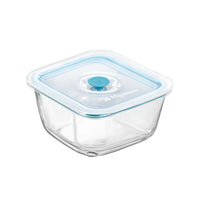 14x14 cm - Bormioli Rocco Frigoverre Smart Contenitore Per Alimenti Quadrato Con Valvola Salva Freschezza In Vetro