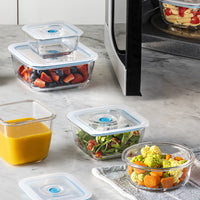 12x12 cm - Frigoverre Smart Tall Square Food Container With Freshness Valve In Glass