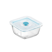 12x12 cm - Bormioli Rocco Frigoverre Smart Contenitore Per Alimenti Quadrato Con Valvola Salva Freschezza In Vetro