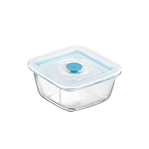 12x12 cm - Bormioli Rocco Frigoverre Smart Contenitore Per Alimenti Quadrato Con Valvola Salva Freschezza In Vetro