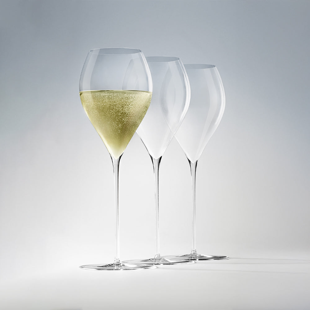 40 cl - Bormioli Luigi Sapientia Bollicine Calice Spumante Soffiato A Bocca In Vetro - Set 2 Pz