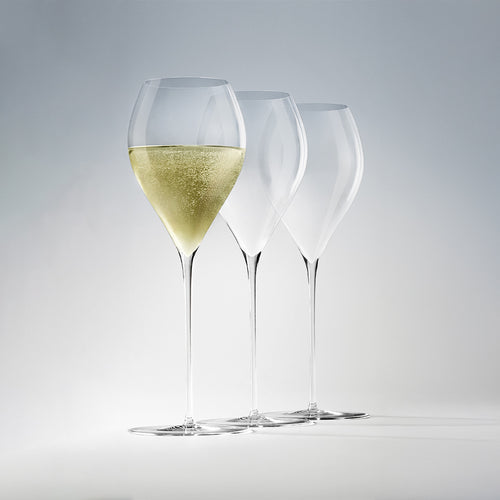 40 cl - Bormioli Luigi Sapientia Bollicine Calice Spumante Soffiato A Bocca In Vetro - Set 2 Pz