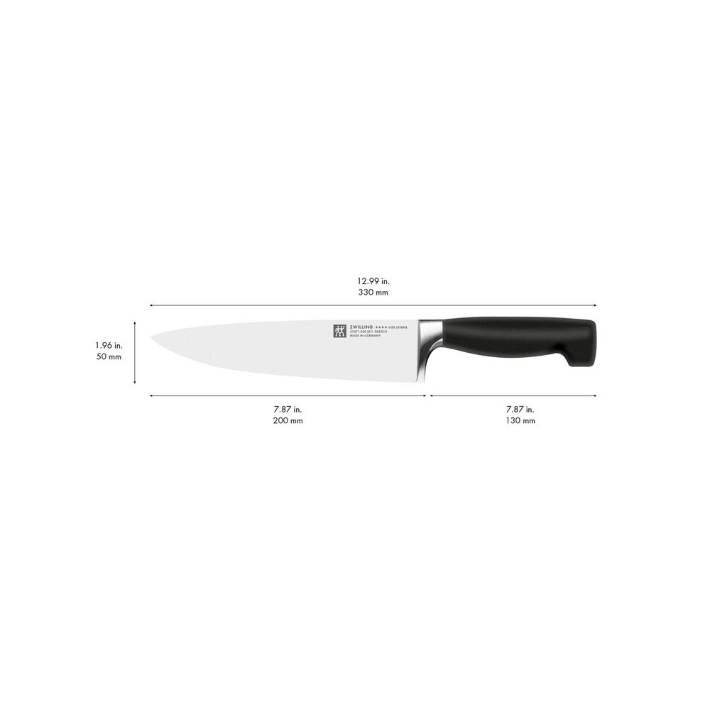 20 cm - Zwilling 4 Stars Coltello Chef In Acciaio Inox