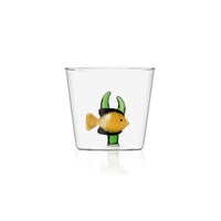 35 Cl Ichendorf Marine Garden Bicchiere Acqua Pesce Con Alga In Vetro Borosilicato