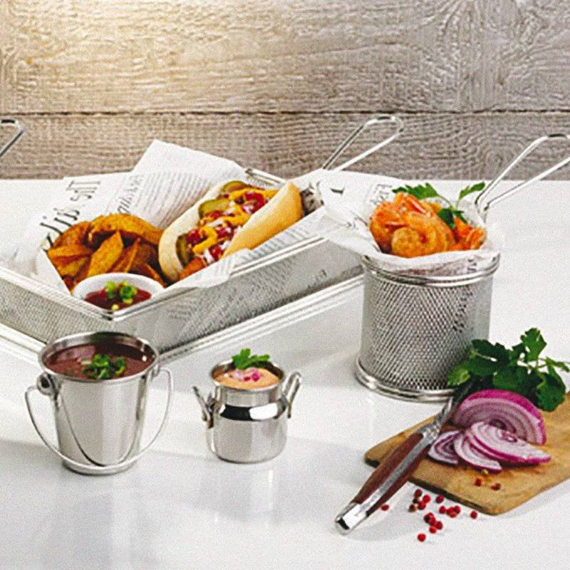 7 Cm Paderno Tableware Buffet And Display Secchiello Porta Snack In Acciaio Inox