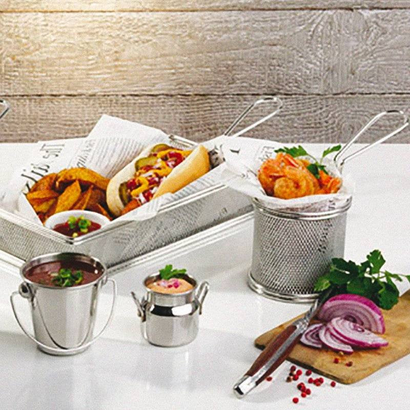 26X13 Cm Paderno Tableware Buffet And Display Cestello Porta Snack Rettangolare In Acciaio Inox