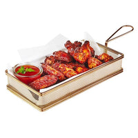 21X10 Cm Paderno Tableware Buffet And Display Cestello Porta Snack Rettangolare In Acciaio Inox