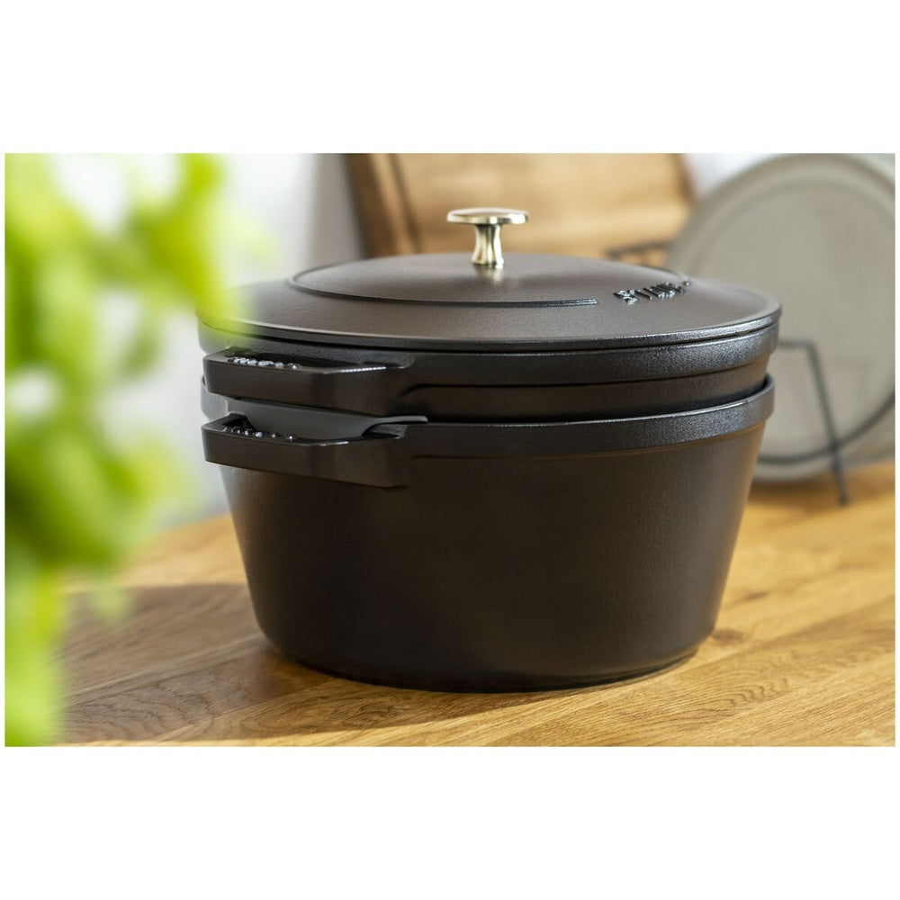 24 cm - Staub Set Pentole Impilabili In Ghisa Smaltata - Set 2 Pz