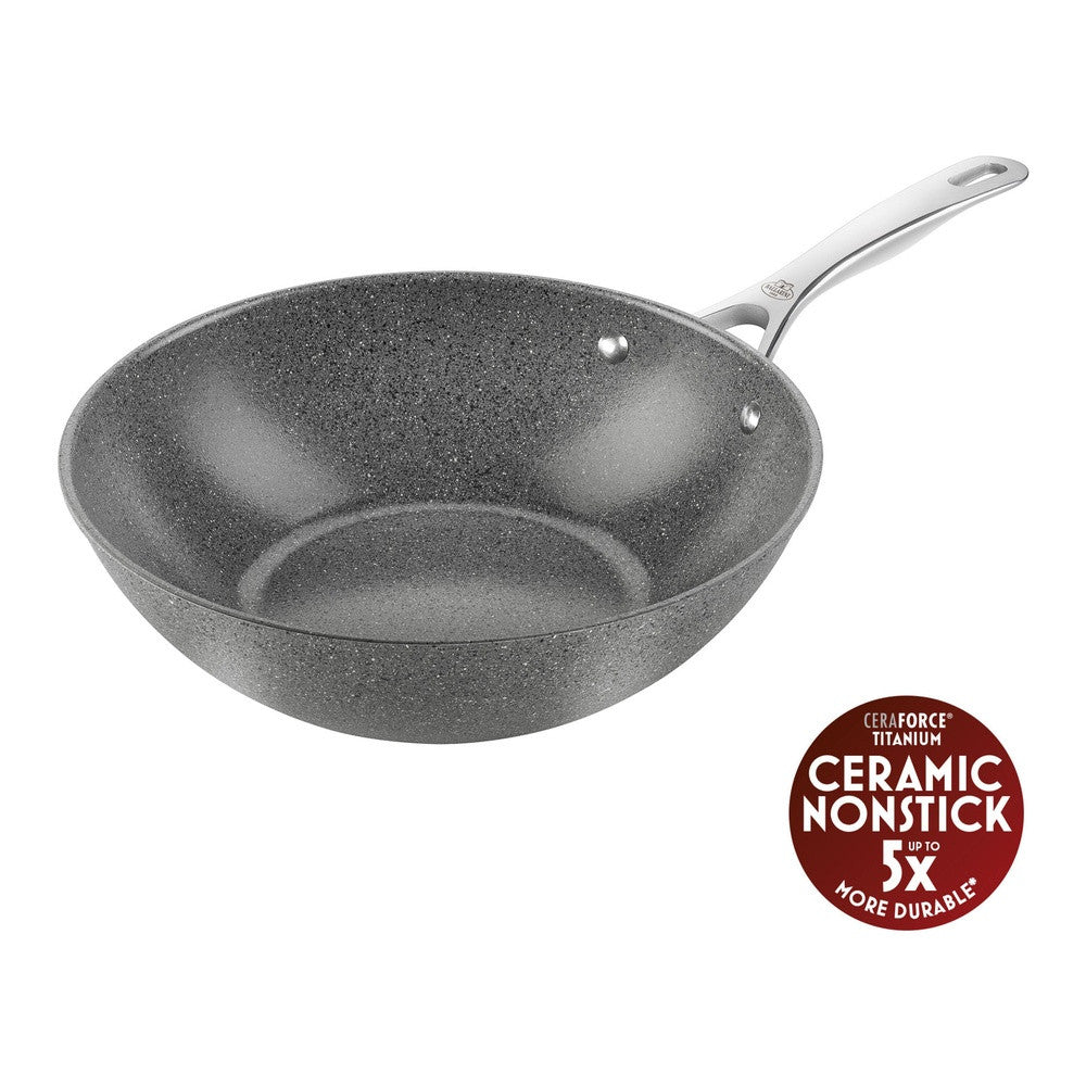 30 cm - Ballarini Salina Ceramic Wok Antiaderente In Alluminio
