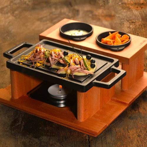 22X30 Cm Paderno Barbecue Da Tavola Rettangolare In Ghisa Smaltata