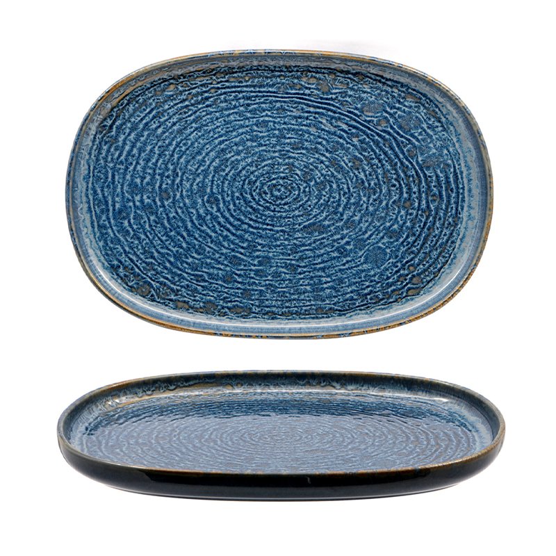 33 Cm Okeanos Piatto Vassoio Ovale In Stoneware Set 4 Pz