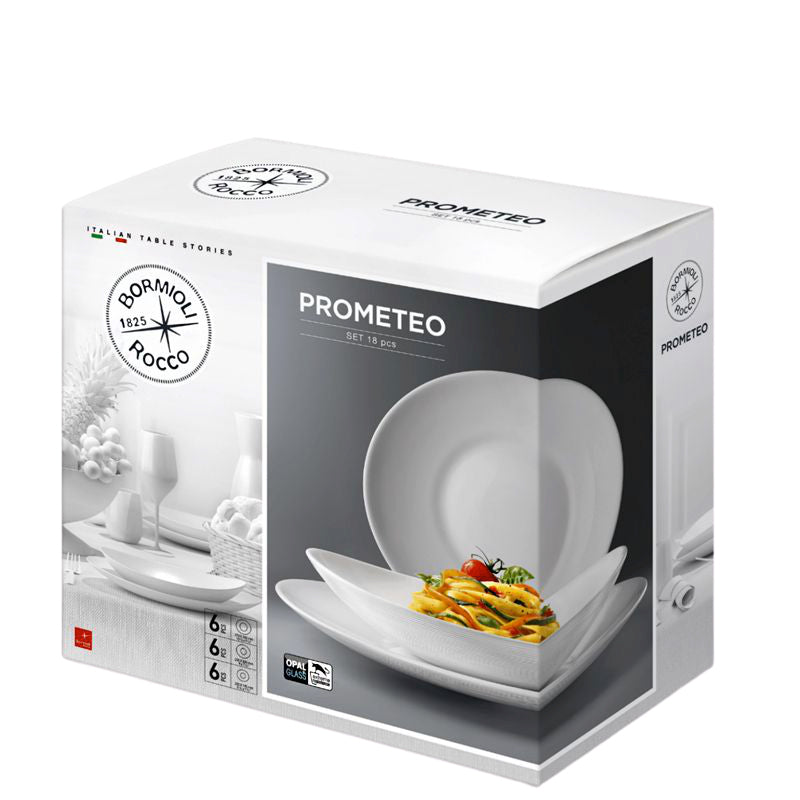 Bormioli Rocco Prometeo Servizio Piatti In Vetro Opale Set 36 Pz