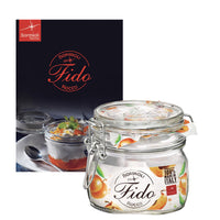 50 Cl Bormioli Rocco Fido Glas Ermetico aus Glas mit Fido-Rezeptbuch