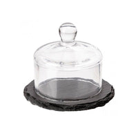 10 5 Cm Aps Piatto Presentazione In Ardesia Con Cloche In Vetro