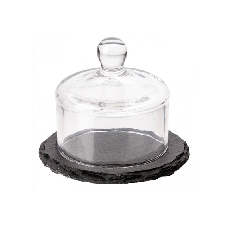 10 5 Cm Aps Piatto Presentazione In Ardesia Con Cloche In Vetro