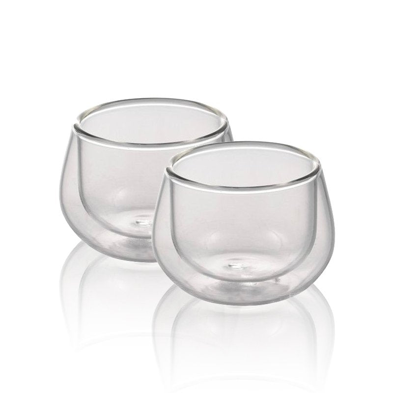 12 Cl Ilsa Bicchierino Caffe Doppia Parete In Vetro Borosilicato Set 2 Pezzi