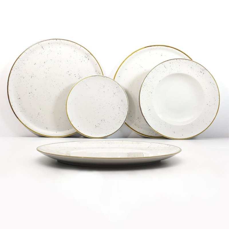 33 Cm Saturnia Stains Piatto Pizza In Porcellana Set 6 Pz