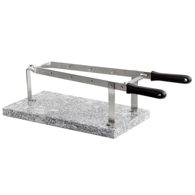 25X45 Cm Ilsa Morsa Prosciutto In Acciaio Inox Con Base In Pietra