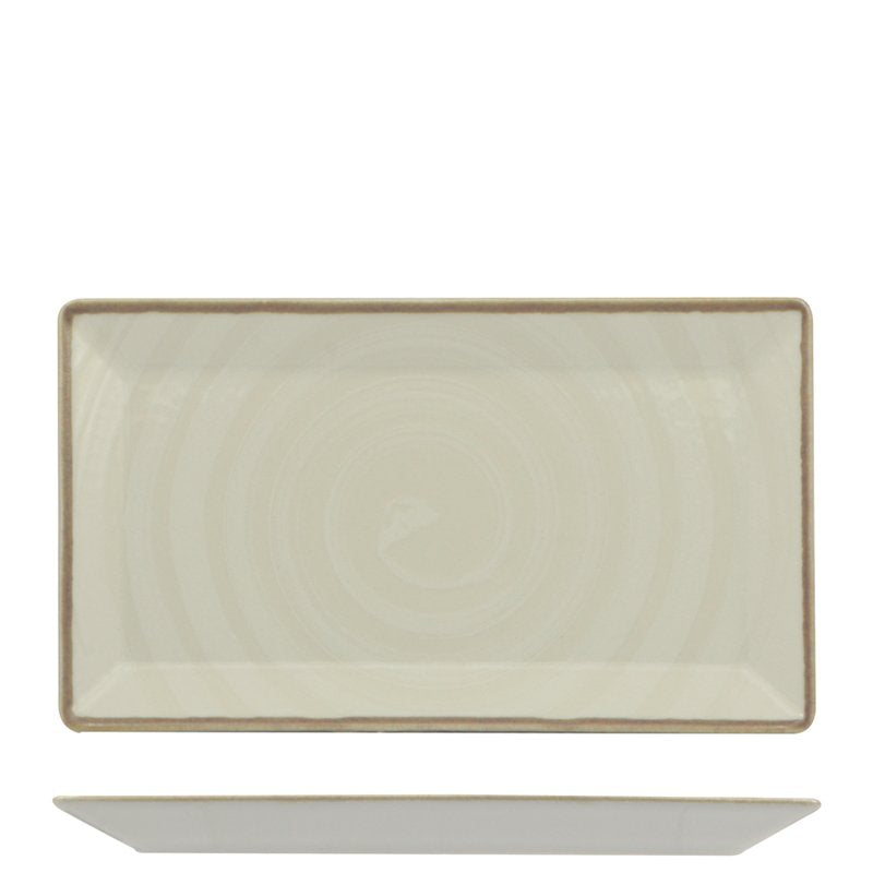 26X15 Cm Saturnia Vortex Piatto Vassoio Rettangolare In Porcellana Set 10 Pz