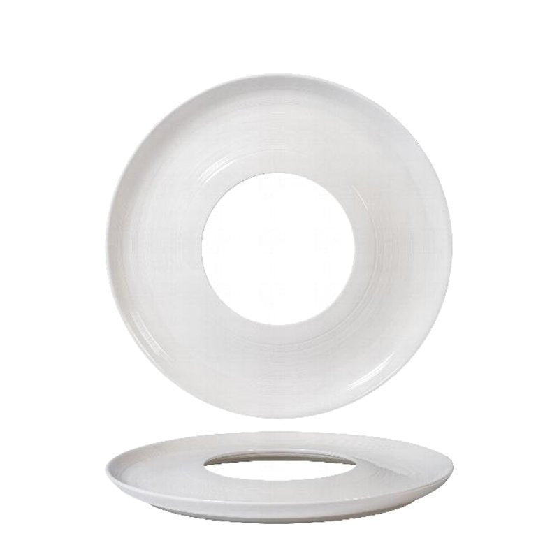 31 Cm Essentia Magnesium Deep Ring Piatto Presentazione Rotondo In Porcellana Set 2 Pz