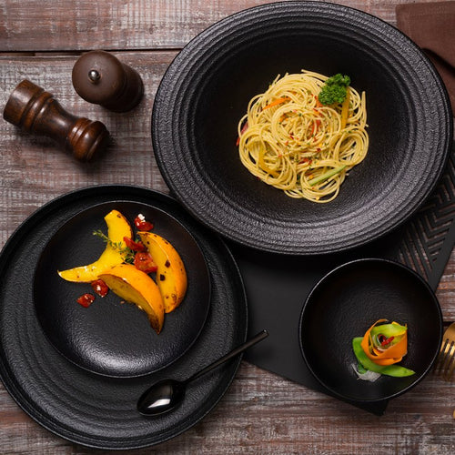 Ariane Black Dazzle Coppa Rettangolare In Porcellana Set 6 Pz