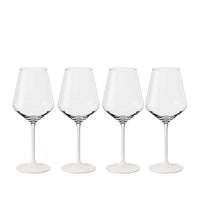 38 cl - Villeroy & Boch Manufacture Rock Blanc Calice Vino Bianco In Vetro Cristallino - Set 4 Pz
