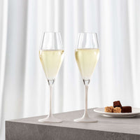 26 cl - Villeroy & Boch Manufacture Rock Blanc Calice Flute Champagne In Vetro Cristallino - Set 4 Pz
