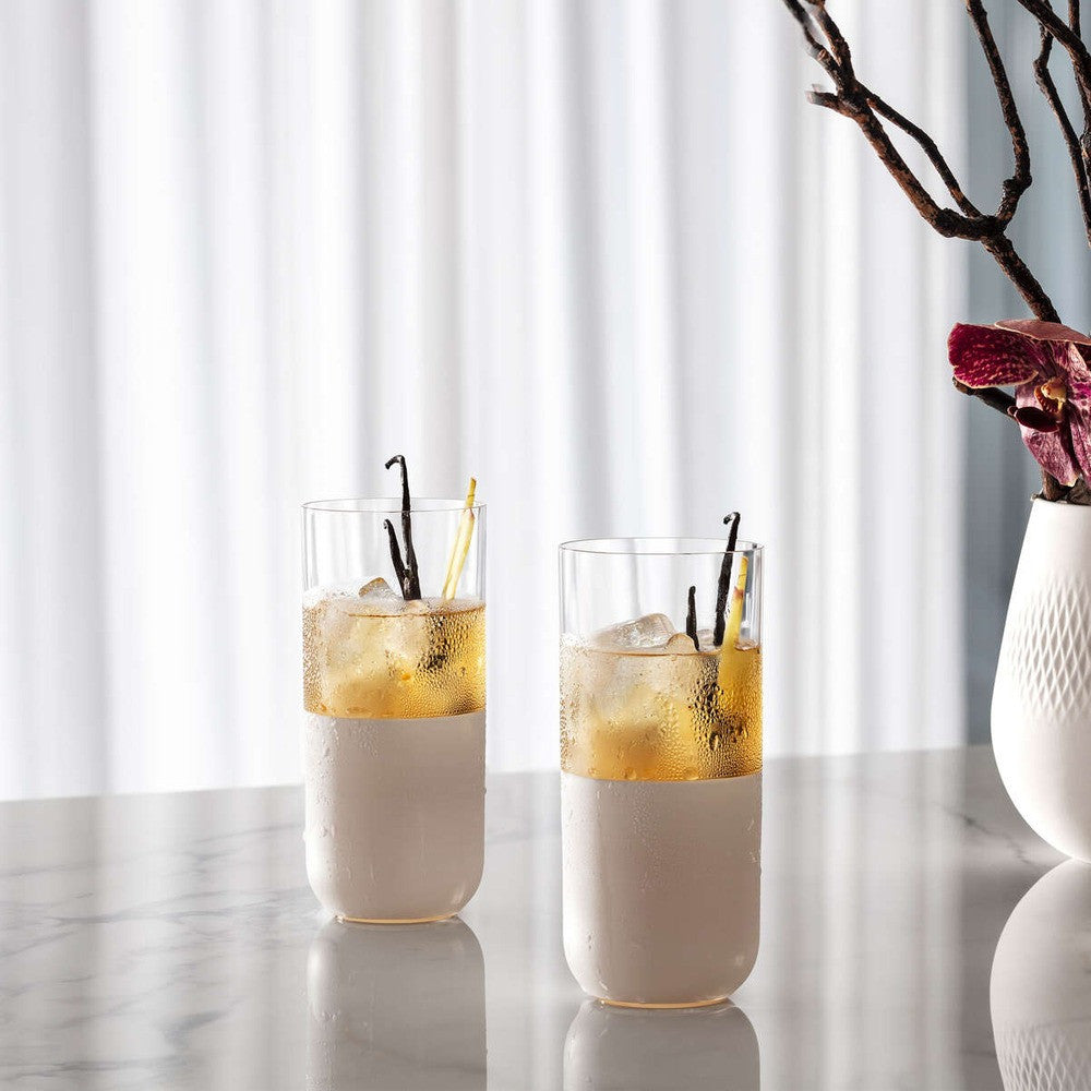 30 cl - Villeroy & Boch Manufacture Rock Blanc Bicchiere Bibita In Vetro Cristallino - Set 4 Pz