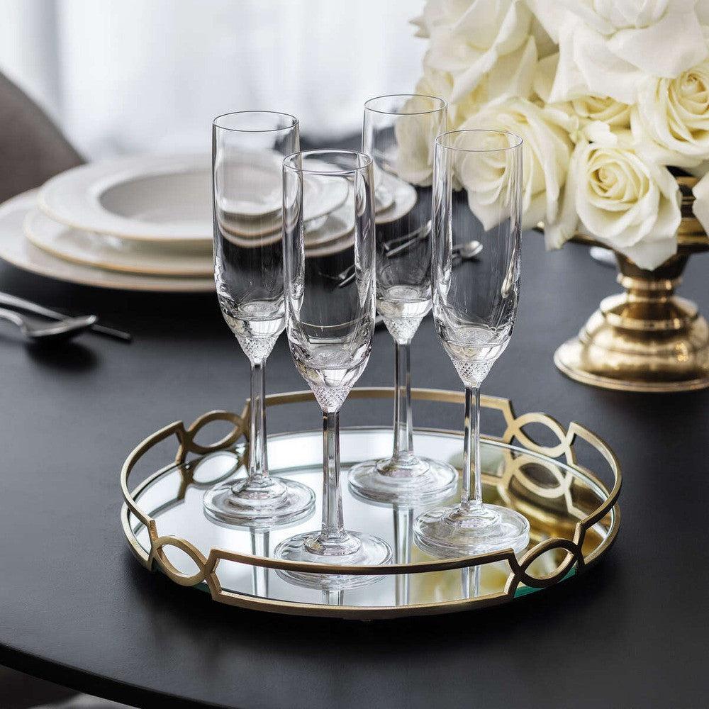 12 cl - Villeroy & Boch Octavie Calice Flute Champagne In Vetro Cristallino - Set 4 Pz