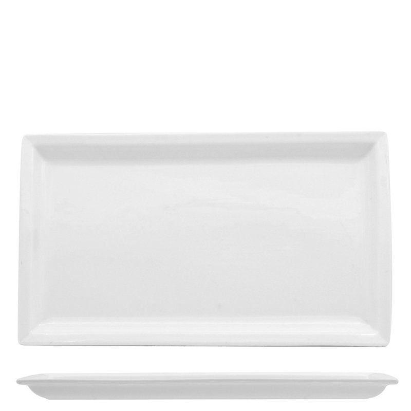 31X18 Cm Lioness Justwhite Piatto Vassoio Rettangolare In Porcellana Set 3 Pz