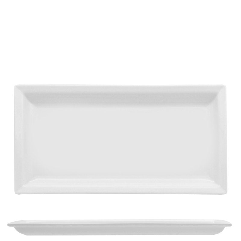 27X14 Cm Lioness Justwhite Piatto Vassoio Rettangolare In Porcellana Set 6 Pz