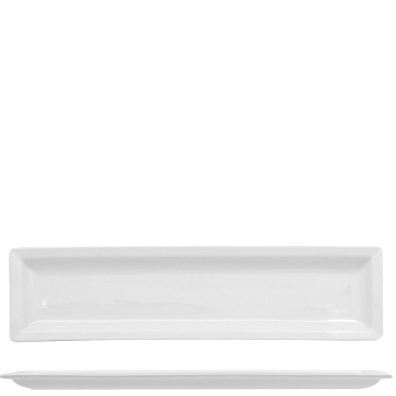 36X9 2 Cm Lioness Justwhite Piatto Vassoio Rettangolare In Porcellana Set 6 Pz