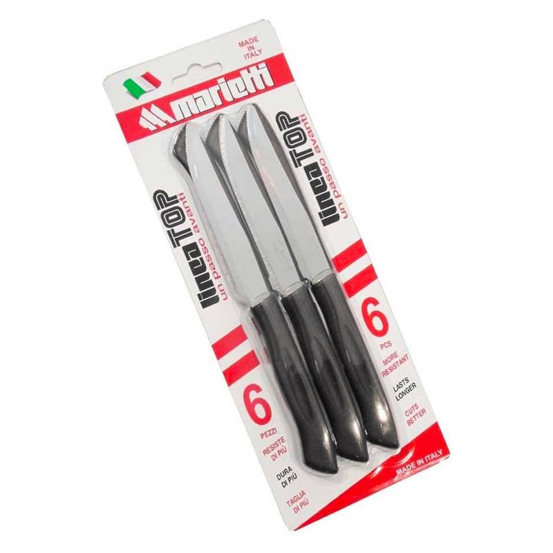 21 Cm Marietti Top Coltello Bistecca In Acciaio Inox Set 6 Pz