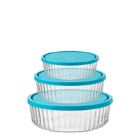 Bormioli Rocco Frigoverre Brillante set contenant alimentaire rond en verre - Set de 3 pz