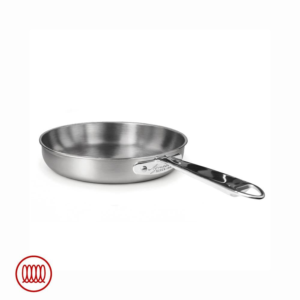 Alu-Inox 3-ply Padella Bassa Induzione Con Manico Tubolare In AluInox